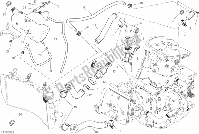 Toutes les pièces pour le Système De Refroidissement du Ducati Monster 1200 USA 2019